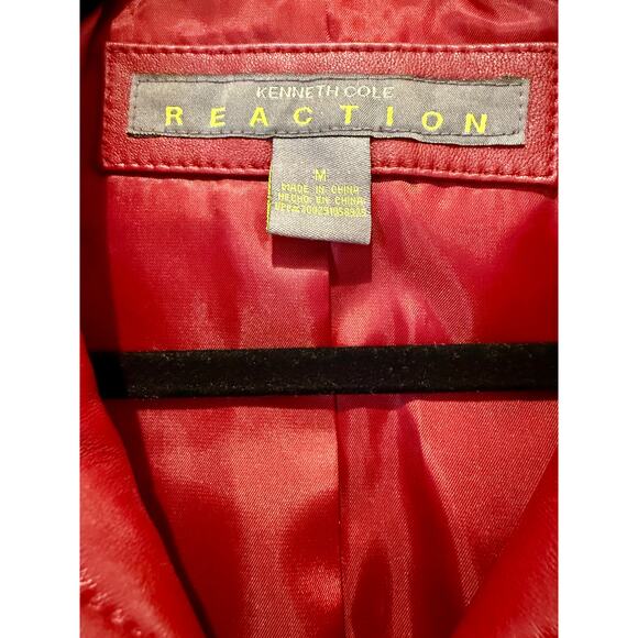 Kenneth Cole Reaction Red Leather Jacket 100% Genuine Leather Pockets | EUC - Picture 6 of 12